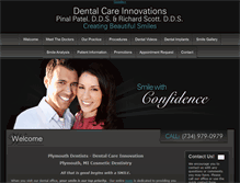 Tablet Screenshot of dentalcareplymouth.com